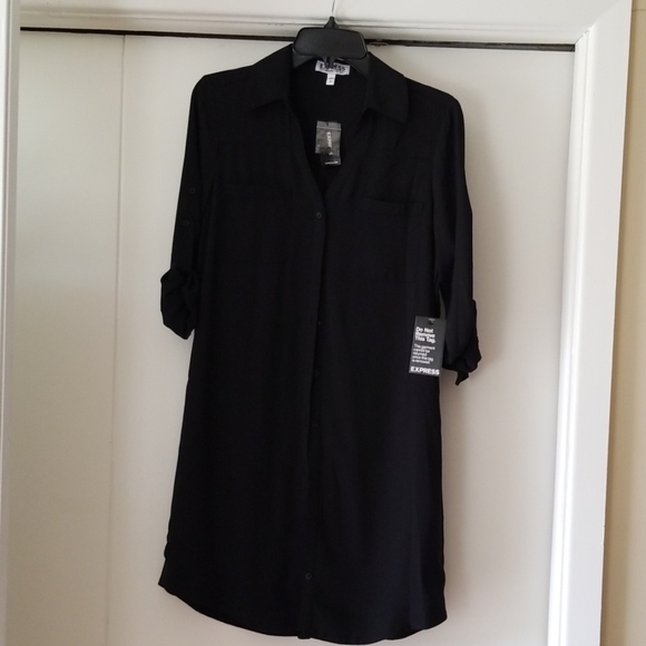 Dress Shirt Button Front Dress - Picture 2 of 4